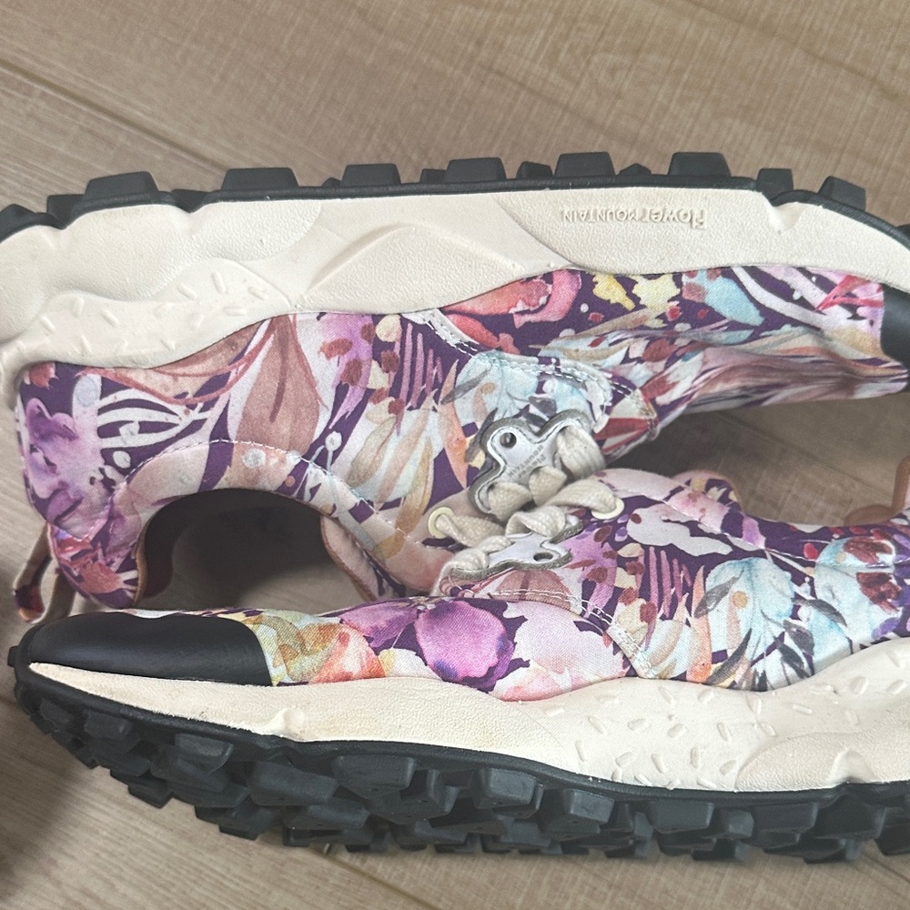 Women's Floral Print Casual Sneaker - Pink Multi - Picture 3 of 16